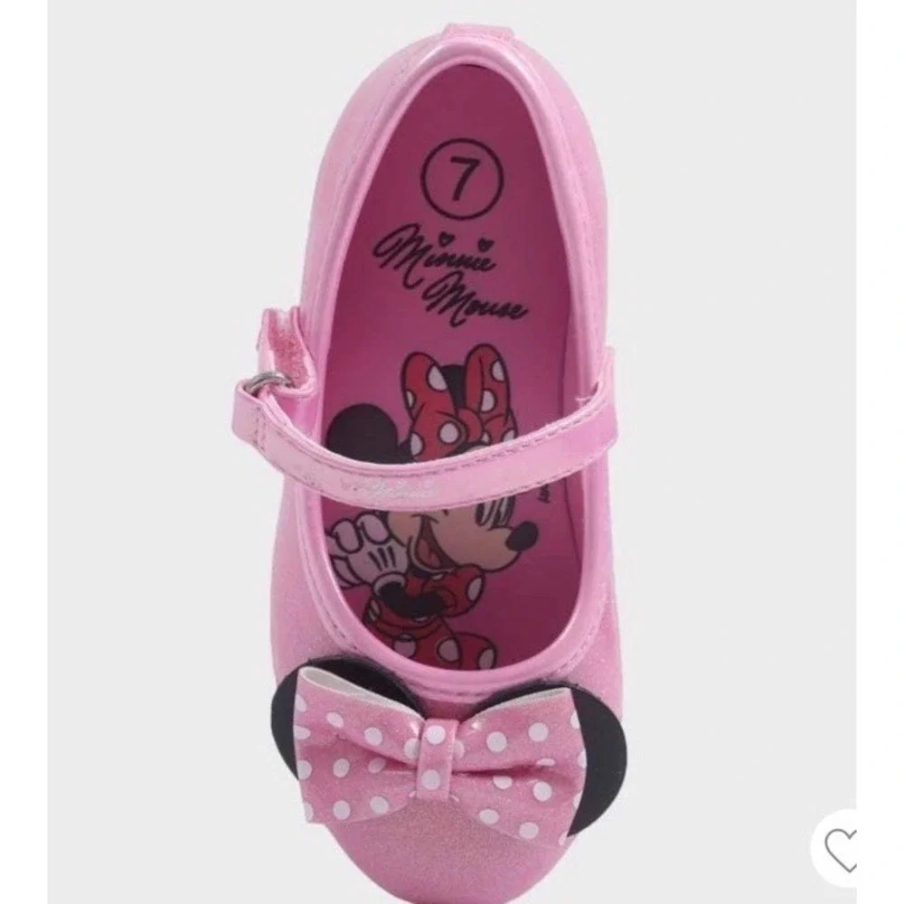 Toddler girls size 12 Minnie mouse pink ballet flats